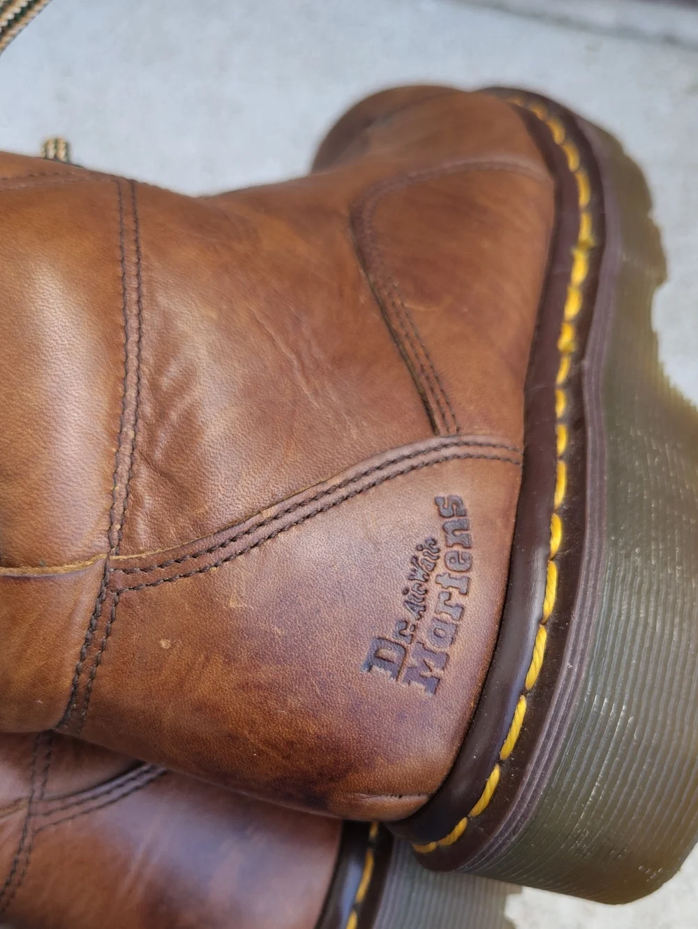 Vintage Dr Martens Chunky Sole Brown Leather Ankle Boots Size 3UK 90s Germany